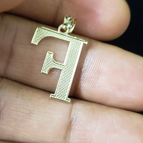 10kt Gold Letter F Pendant - Picture 9 of 11
